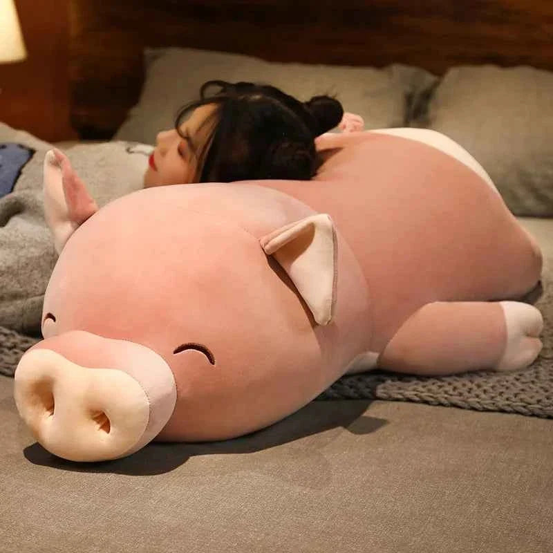 Giant Squishy Pig Plush Toy – Soft Chubby Pig Stuffed Animal Body Pillow